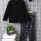 Children's Camouflage Color Block Top and Pants Set - Farnelli