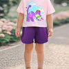 Children's Dinosaur Graphic Short Sleeve T-Shirt - Blush Pink