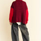 Davi & Dani Cable-Knit Color Block Open Front Cardigan - Farnelli