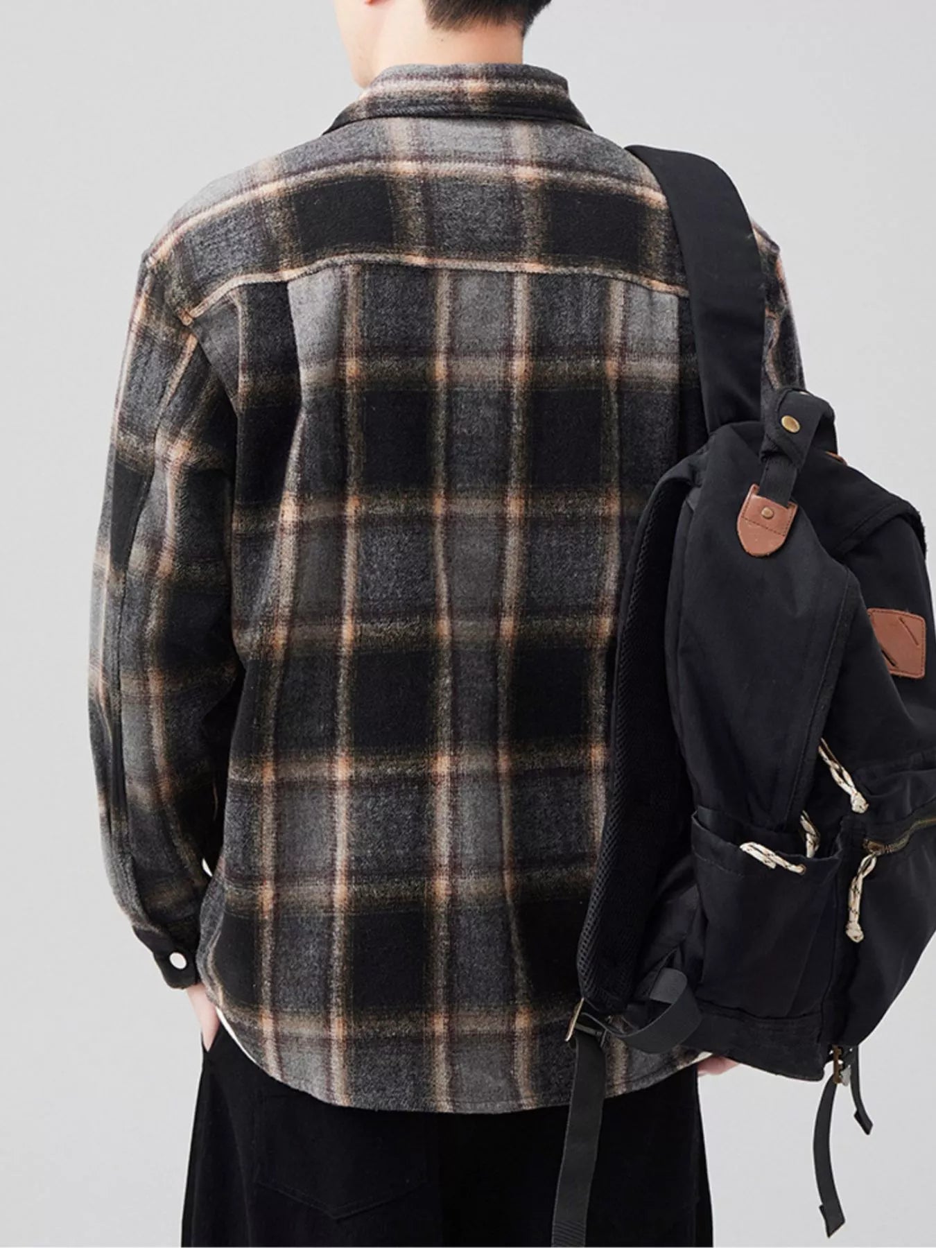 Men's Plaid Button Up Long Sleeve Shirt - Farnelli