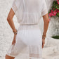 Openwork V-Neck Short Sleeve Cover-Up Dress - Farnelli