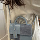 Color Block Flap Crossbody Bag with Top Handle - Farnelli