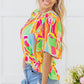 Angel Abstract Half Sleeve Blouse - Farnelli