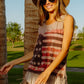 BiBi American Flag Print Knit Sleeveless Top - Farnelli