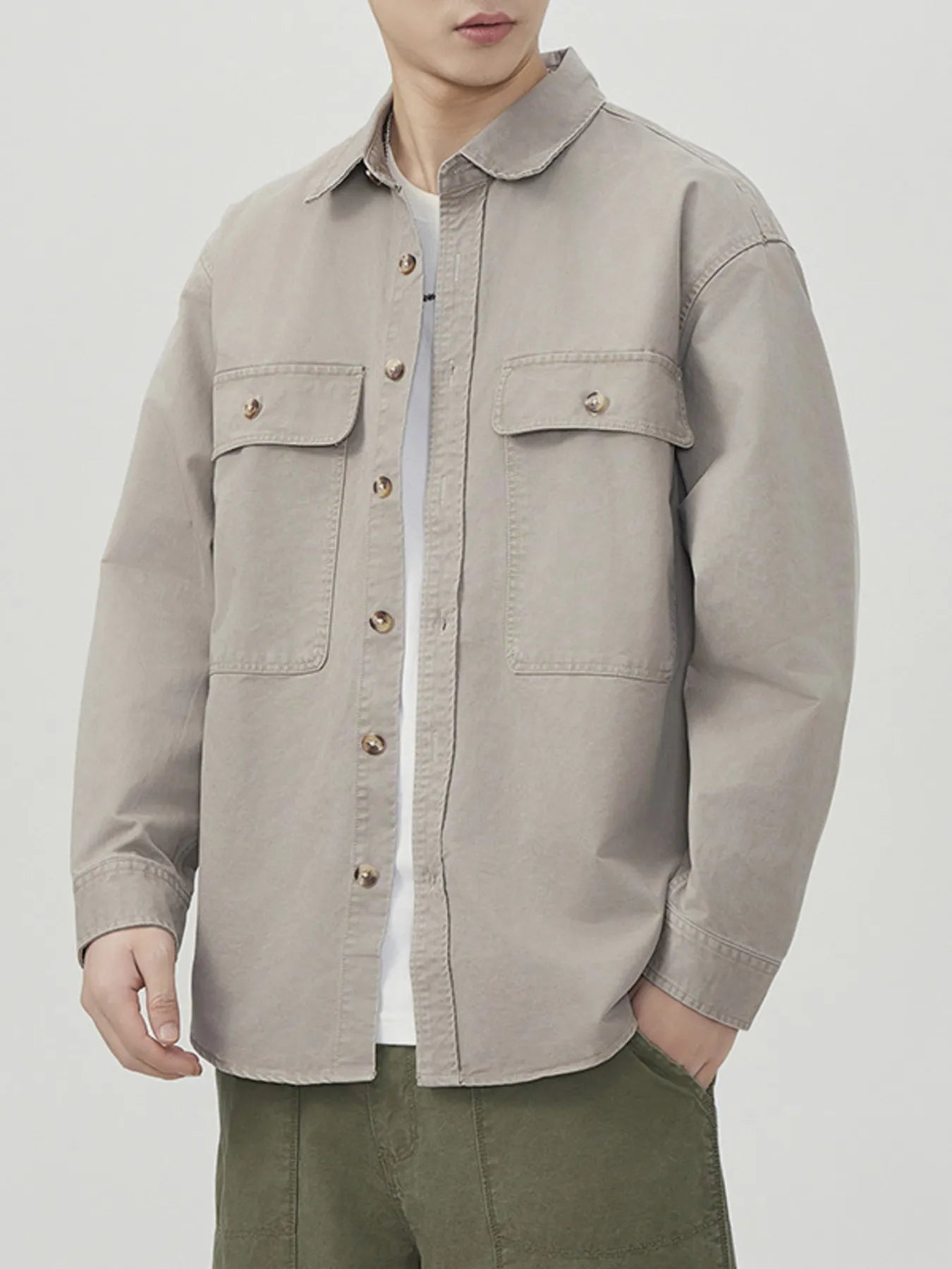 Men's Plus Size Button Up Long Sleeve Shirt - Farnelli