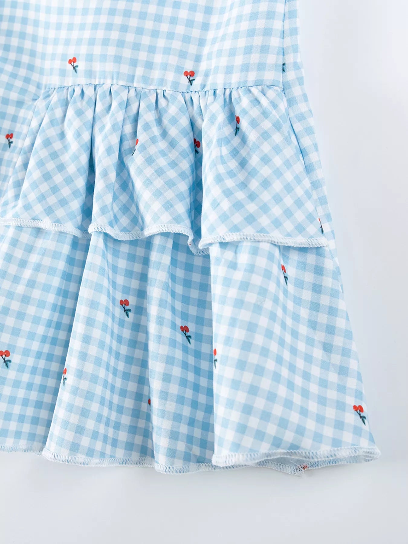Children's Gingham Ruffle Sleeveless Dress - Farnelli