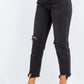 American Bazi High Waist Distressed Cropped Straight Jeans - Farnelli
