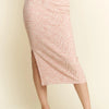 Jade By Jane Zebra Print Side Slit Midi Skirt - MAUVE