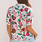Adele Floral Slit V Neck Blouse - Farnelli