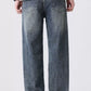 Men's Full Size Vintage Wash Relaxed Fit Straight Jeans Plus Size - Farnelli