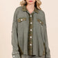 Mittoshop Mineral Washed Plaid Button Down Shacket - Farnelli