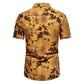 Men's Plus Size Floral Print Short Sleeve Button Down Shirt - Farnelli