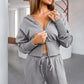Dropped Shoulder Hoodie and Drawstring Pants Active Set - Farnelli