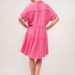 And The Why Full Size Raw Edge Washed Tiered Shirt Dress - Farnelli