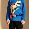 Children's Dinosaur Graphic Long Sleeve Crew Neck T-Shirt - Sky Blue