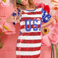 BiBi American Flag Theme Usa Print Sequin Dress - Farnelli
