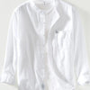 Men's Plus Size Button Up Long Sleeve Shirt - White