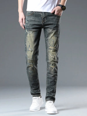 Men's Distressed Slim Fit Jeans - Farnelli