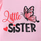 Children's Little Sister Butterfly Print Ruffle Trim Set - Farnelli
