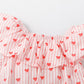 Children's Heart Print Ruffle Trim Dress - Farnelli