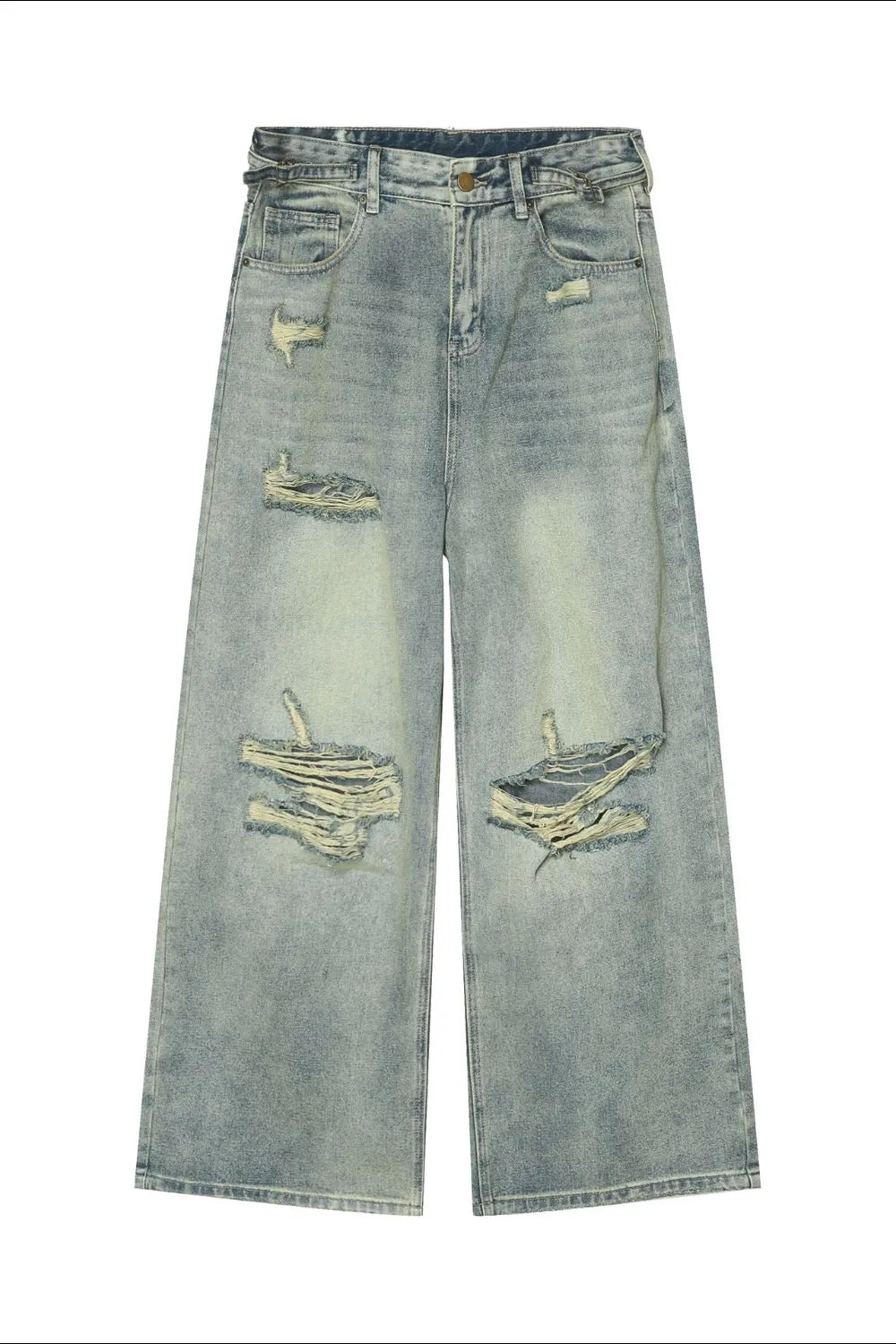 Men's Distressed Wide Leg Jeans - Farnelli