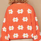POL Daisy Pattern Drop Shoulder Sweater - Farnelli