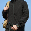 Men's Plus Size Zip Up Lightweight Windproof Outdoor Jacket - Black