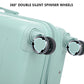 HouseOfZazla 3-piece spinner wheel luggage set with combination locks, shown in multiple sizes