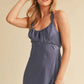 Aemi + Co Ruched Side Slit Cutout Back Maxi Cami Dress - Farnelli