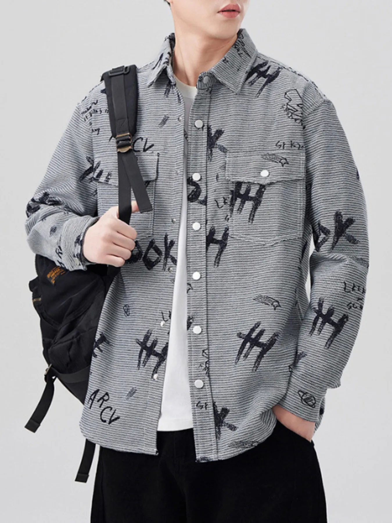 Men's Plus Size Button Up Long Sleeve Shirt - Farnelli