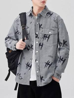 Men's Plus Size Button Up Long Sleeve Shirt - Farnelli