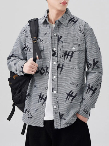 Men's Plus Size Button Up Long Sleeve Shirt - Farnelli