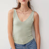 Be Cool V-Neck Wide Strap Tank - SAGE