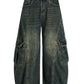 Men's Wide Leg Wash Cargo Jeans - Farnelli
