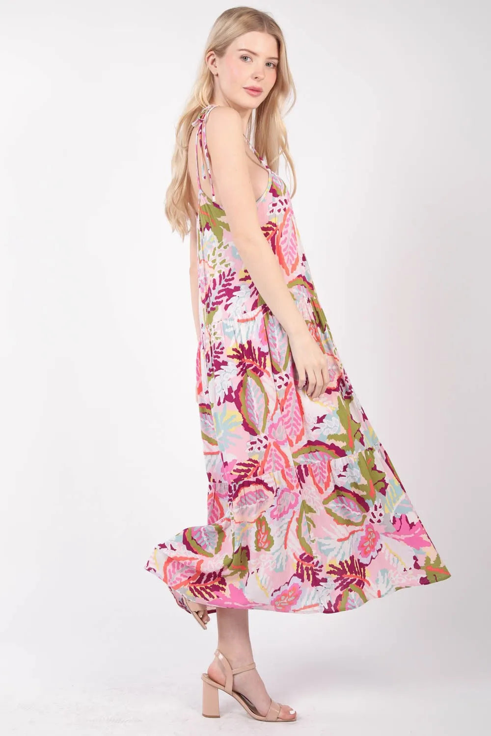 VERY J Tropical Printed Cami Midi Dress - Farnelli