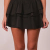VERY J Riffled Tiered Layers Activewear Skirt with Shorts - Black