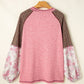 Elena Raglan Sleeve Ribbed Knit Patchwork Blouse - Farnelli