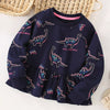 Children's Dinosaur Print Ruffle Hem Sweatshirt - Dark Navy