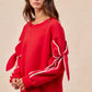 BiBi Bow Detail Sleeves Fleece Sweatshirt - Farnelli