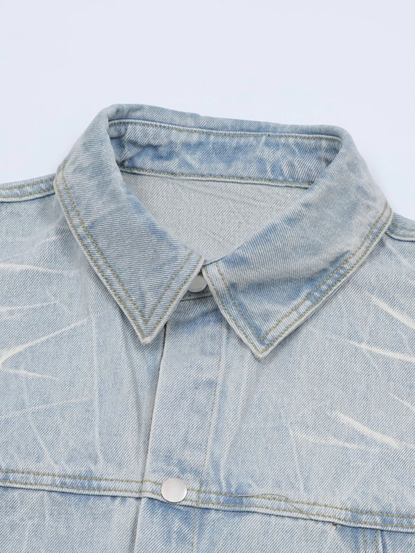 Men's Plus Size Button Up Short Sleeve Denim Shirt - Farnelli