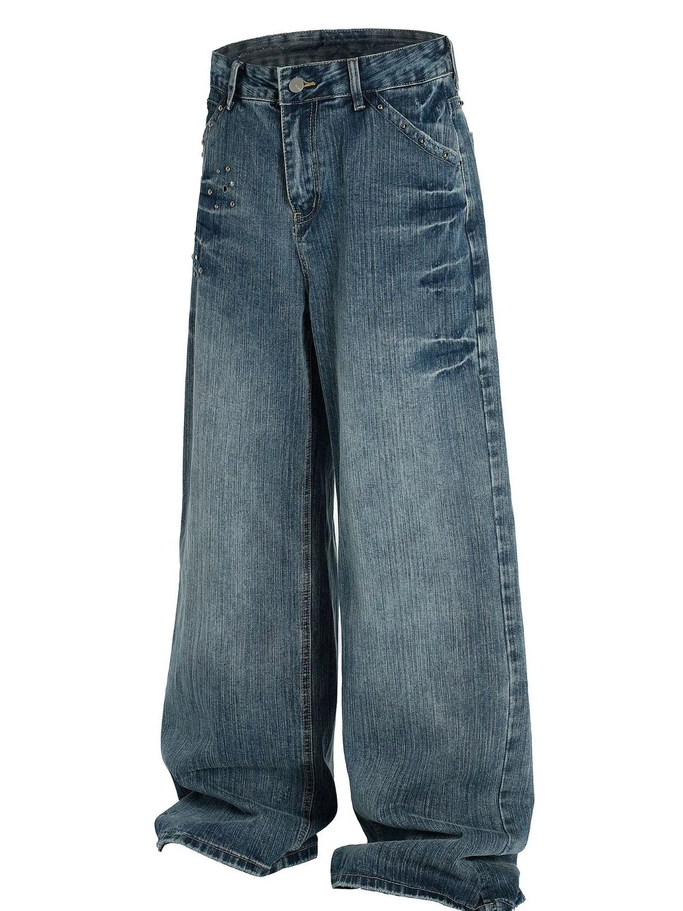 Men's Washed Wide Leg Jeans - Farnelli