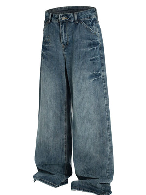Men's Washed Wide Leg Jeans - Farnelli
