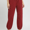 Umgee Fleece Jogger Pants with Drawstring - BURGUNDY
