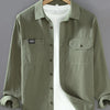 Men's Plus Size Button Up Long Sleeve Shirt - Army Green