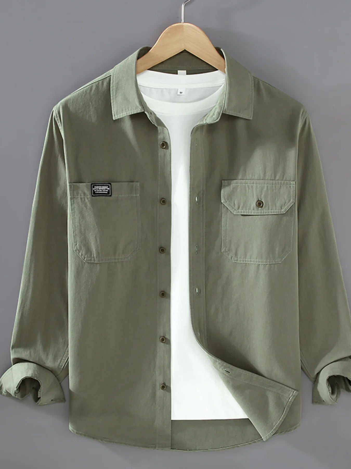 Men's Plus Size Button Up Long Sleeve Shirt - Farnelli