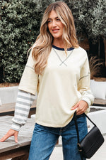 Ashley Striped Long Sleeve Two-in-one Top - Farnelli