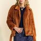 Davi & Dani Fuzzy Zip Up Collared Neck Jacket - Farnelli