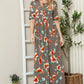BOMBOM Floral Round Neck Short Sleeve Maxi Tee Dress - Farnelli