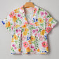 Liberty Floral Boxy Fit Ruffled Short Sleeve V Neck Blouse - Farnelli