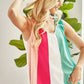 BiBi Cotton Span Knit Color Block Sleeveless Top - Farnelli